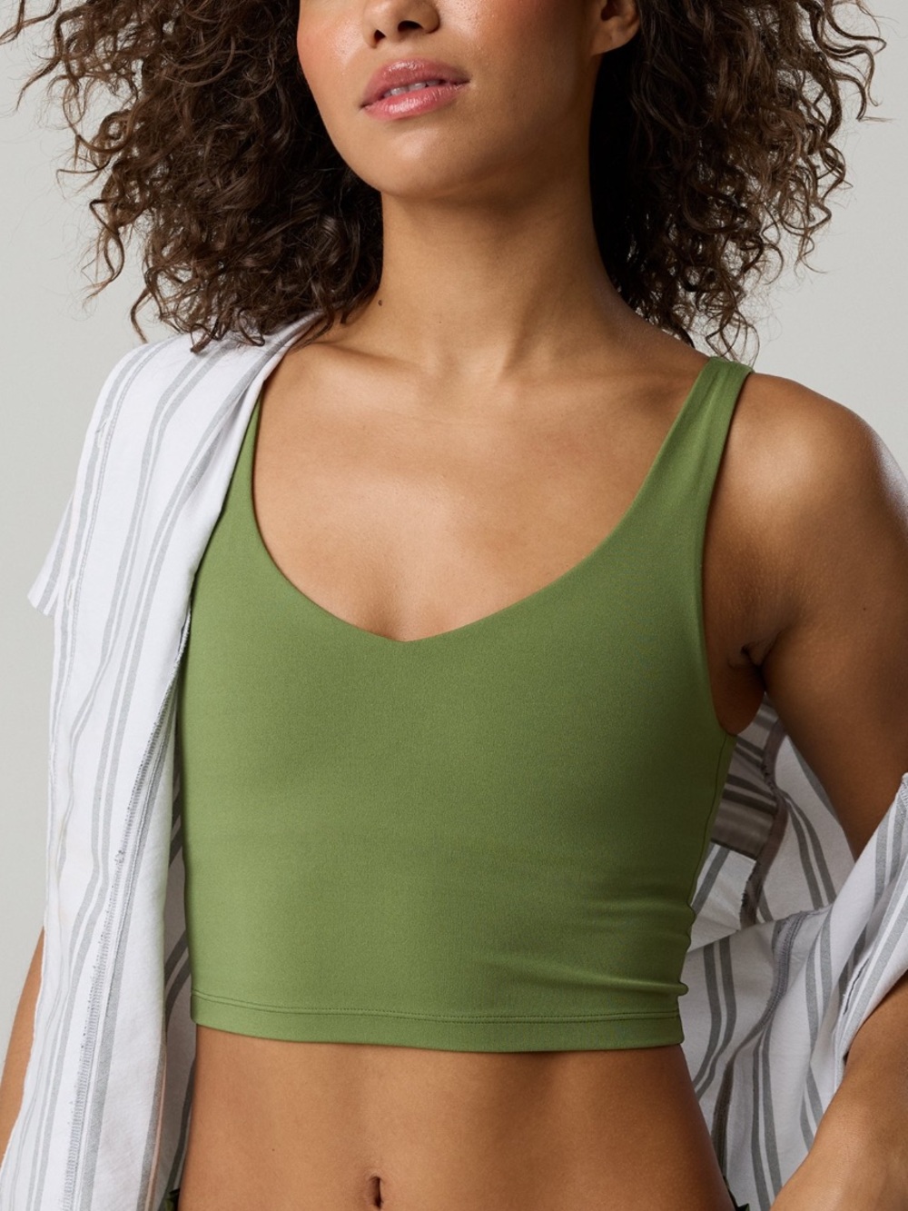 Offline by aerie longline sports bra. XL Olive Moss Green.